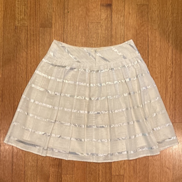 Loft White and Silver Cotton Skirt Size 6 - Picture 7 of 9